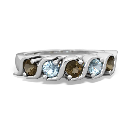 smoky quartz-aquamarine timeless ring