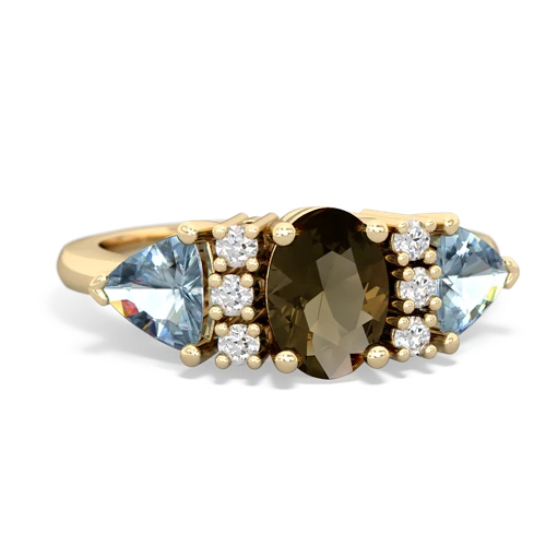 smoky quartz-aquamarine timeless ring