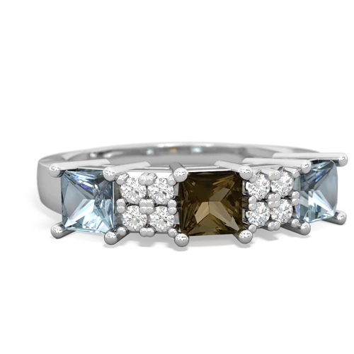 smoky quartz-aquamarine timeless ring