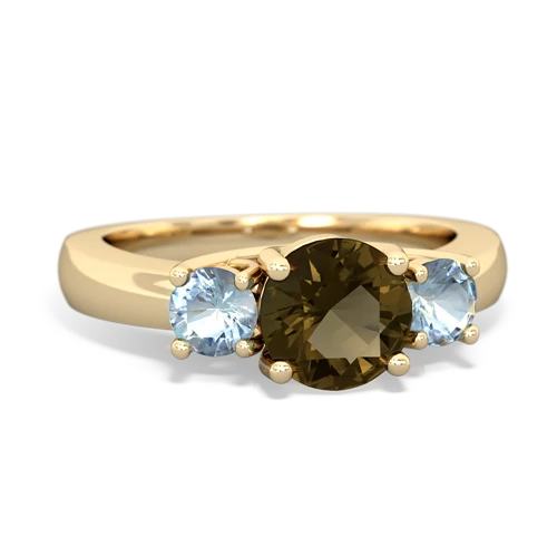 smoky quartz-aquamarine timeless ring