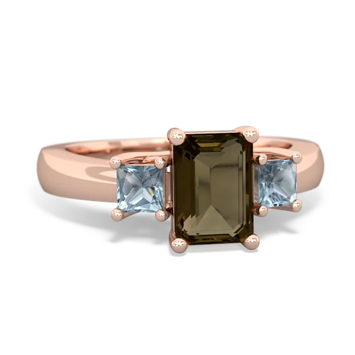 smoky quartz-aquamarine timeless ring