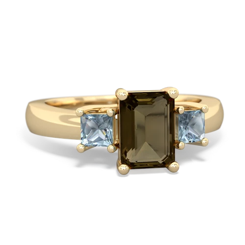 smoky quartz-aquamarine timeless ring