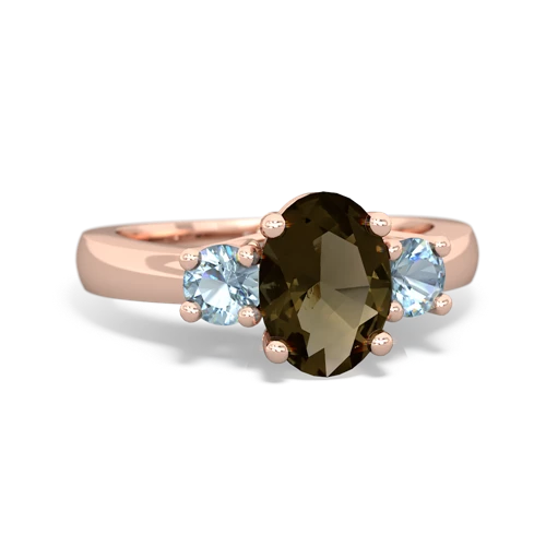 smoky quartz-aquamarine timeless ring