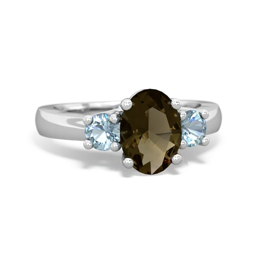 smoky quartz-aquamarine timeless ring