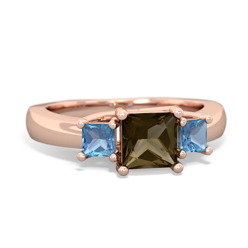 smoky quartz-blue topaz timeless ring