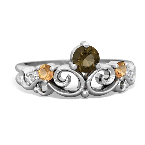 smoky quartz-citrine crown keepsake ring