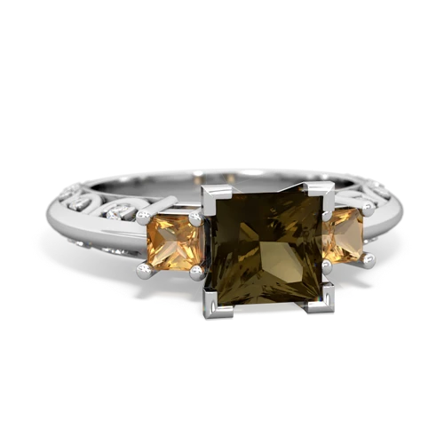 smoky quartz-citrine engagement ring