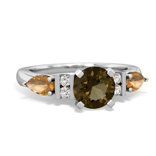 smoky quartz-citrine engagement ring