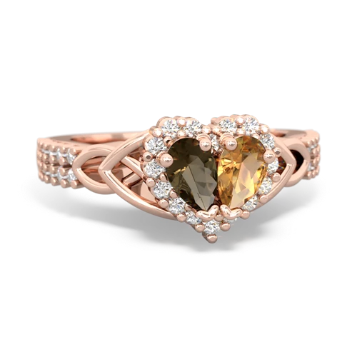 smoky quartz-citrine keepsake engagement ring