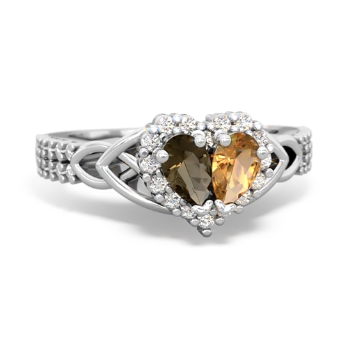 smoky quartz-citrine keepsake engagement ring