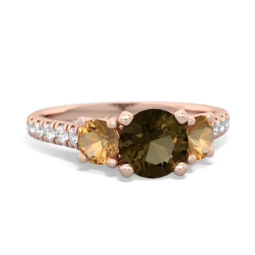 smoky quartz-citrine trellis pave ring