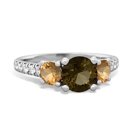 smoky quartz-citrine trellis pave ring