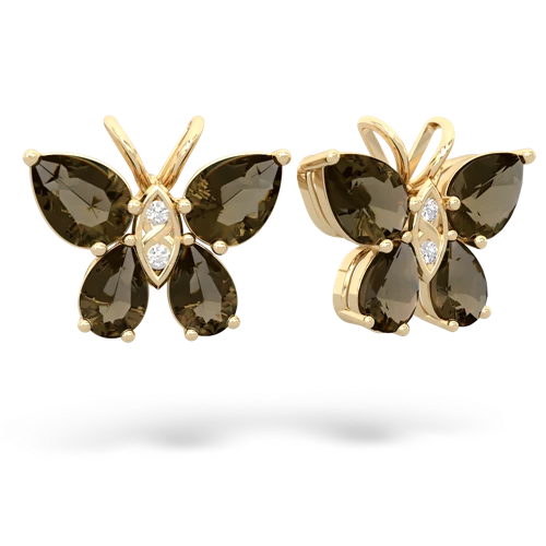 smoky quartz butterfly earrings