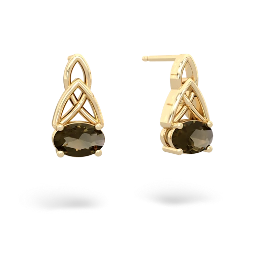 Smoky Quartz Celtic Trinity Knot Genuine Smoky Quartz earrings Earrings