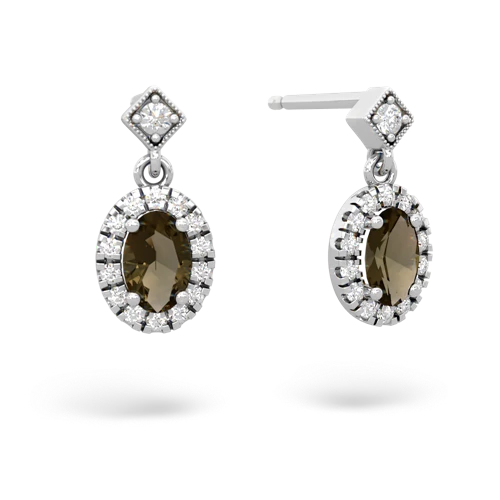 Smoky Quartz Antique-style Halo Genuine Smoky Quartz earrings Earrings