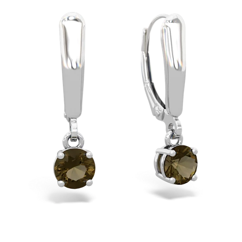 smoky quartz lever-back earrings