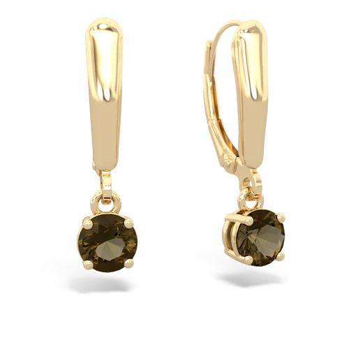 smoky quartz lever-back earrings