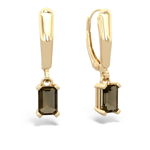 smoky quartz lever-back earrings