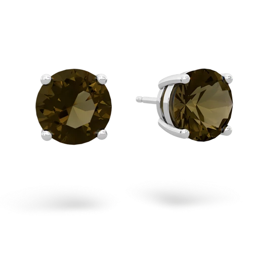 smoky quartz round-stud earrings