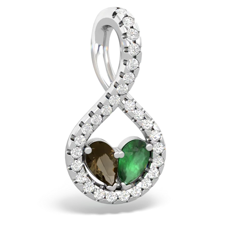 smoky quartz-emerald pave twist pendant