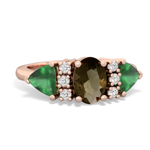 smoky quartz-emerald timeless ring