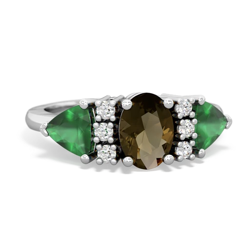 smoky quartz-emerald timeless ring