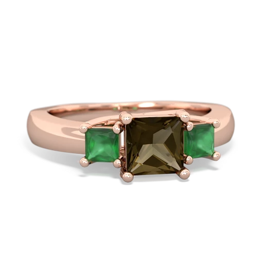 smoky quartz-emerald timeless ring