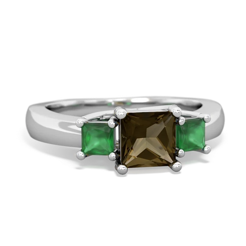 smoky quartz-emerald timeless ring