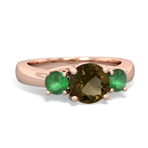 smoky quartz-emerald timeless ring