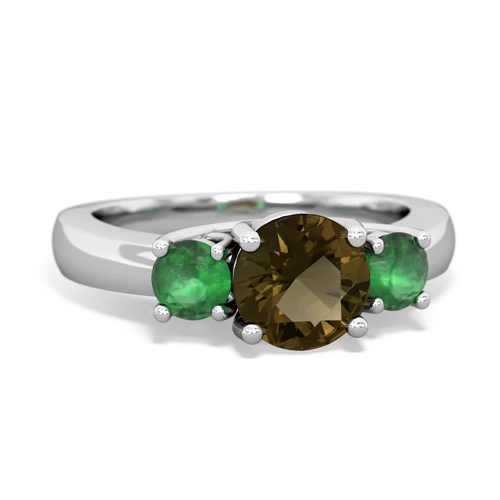 smoky quartz-emerald timeless ring