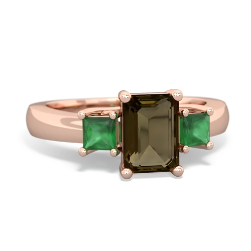 smoky quartz-emerald timeless ring