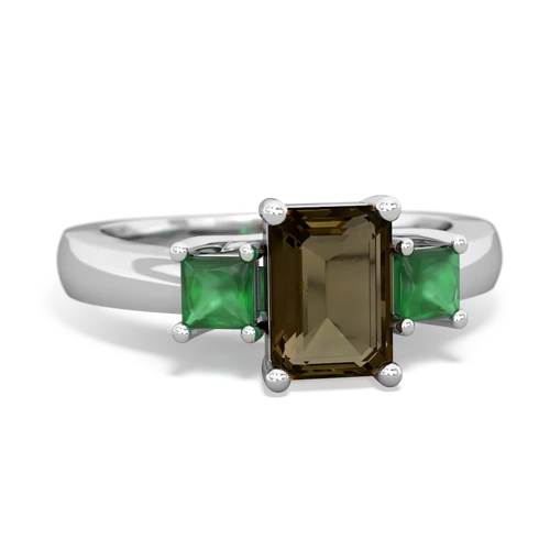 smoky quartz-emerald timeless ring