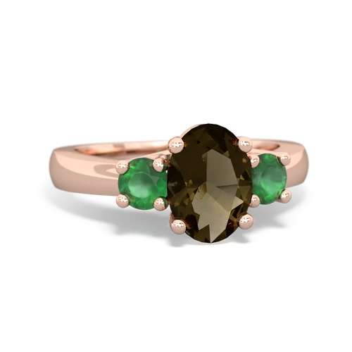 smoky quartz-emerald timeless ring