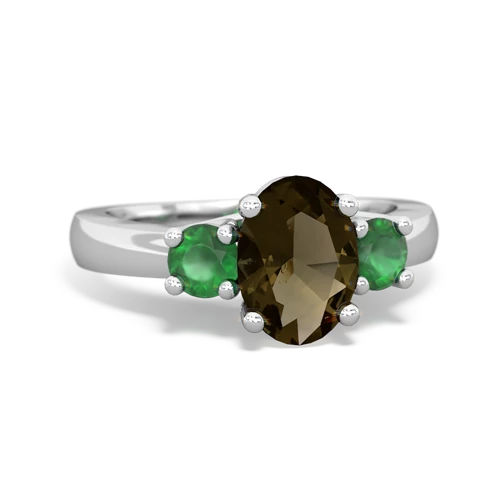 smoky quartz-emerald timeless ring