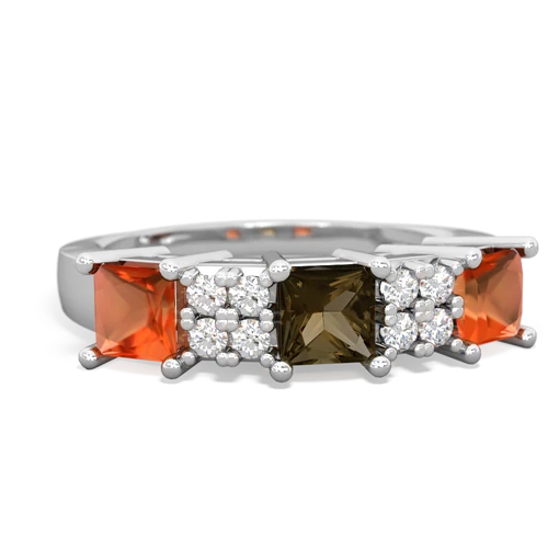 smoky quartz-fire opal timeless ring