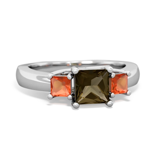 smoky quartz-fire opal timeless ring