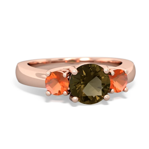 smoky quartz-fire opal timeless ring