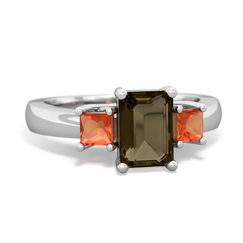 smoky quartz-fire opal timeless ring
