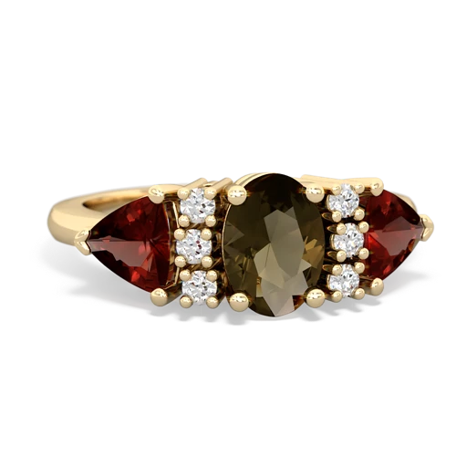 smoky quartz-garnet timeless ring