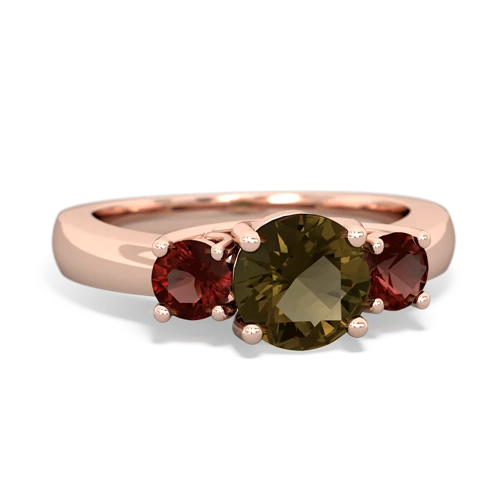 smoky quartz-garnet timeless ring