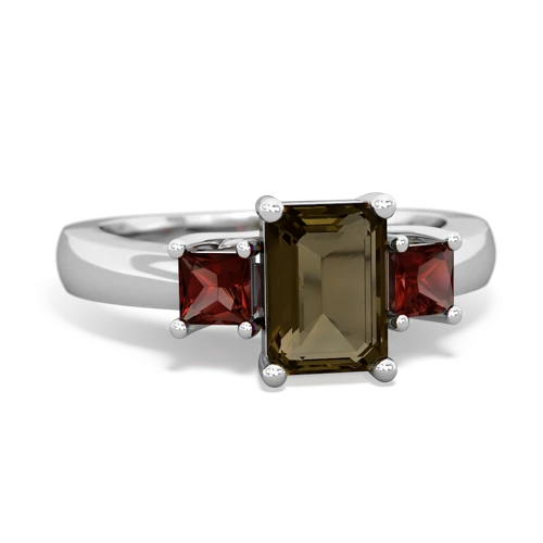 smoky quartz-garnet timeless ring