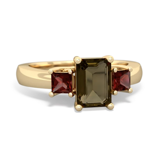 smoky quartz-garnet timeless ring