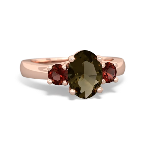 smoky quartz-garnet timeless ring