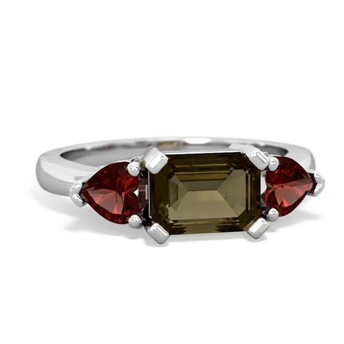 smoky quartz-garnet timeless ring