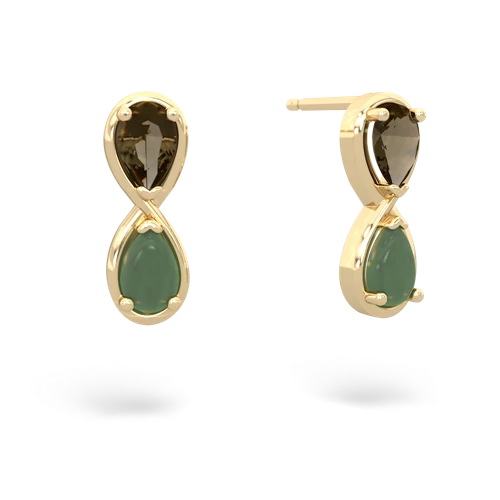 smoky quartz-jade infinity earrings