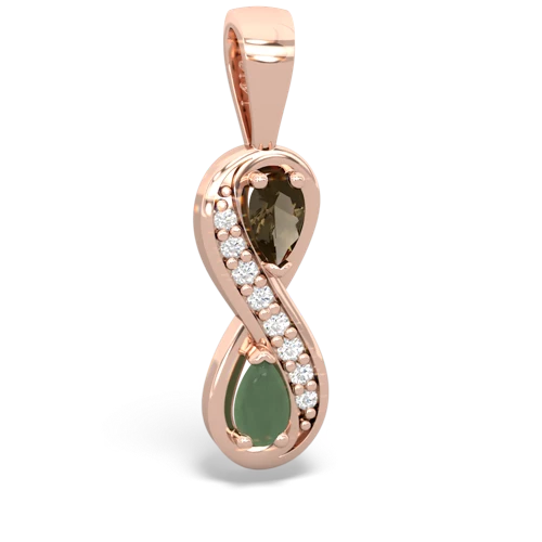 smoky quartz-jade keepsake infinity pendant