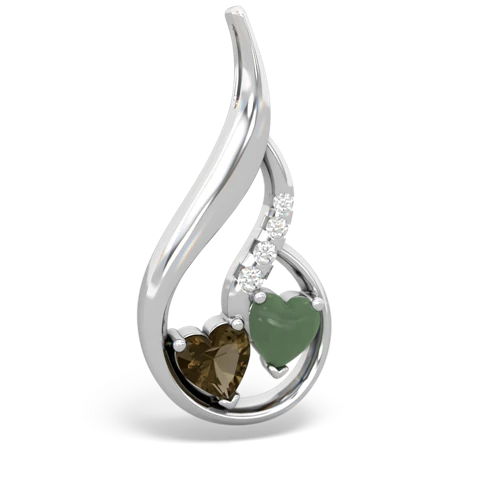 smoky quartz-jade keepsake swirl pendant