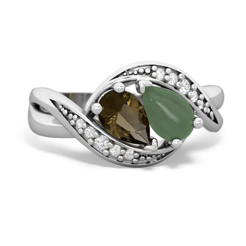 smoky quartz-jade keepsake curls ring