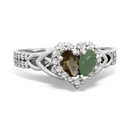 smoky quartz-jade keepsake engagement ring