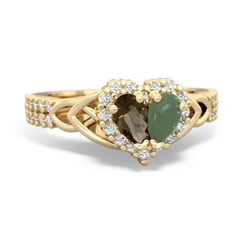 smoky quartz-jade keepsake engagement ring